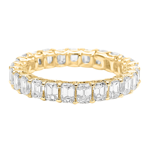 Emerald Cut Diamond Shaped Eternity Band in 18K in Yellow, White & Rose Gold - Solitaire Box