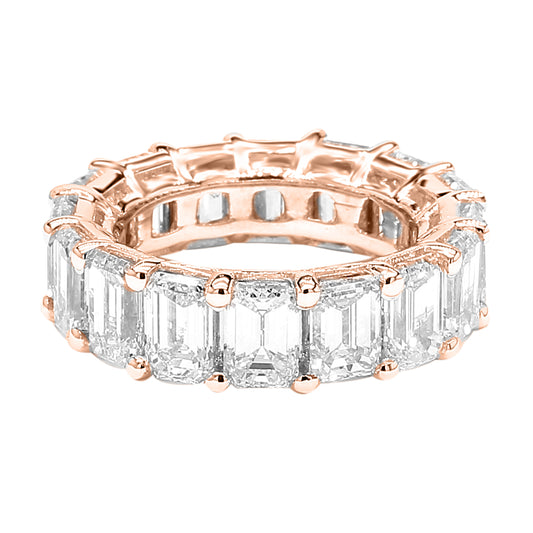 Emerald Eternity Band 14K Rose, White & Yellow Gold - Solitaire Box