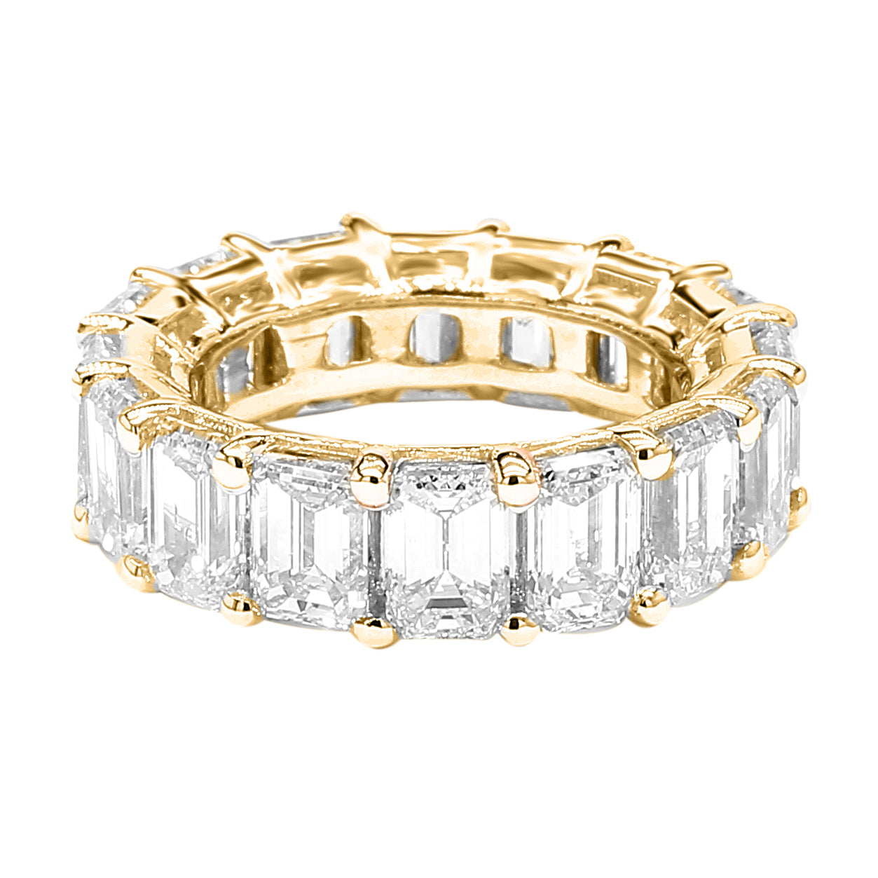 Emerald Eternity Band 14K Rose, White & Yellow Gold - Solitaire Box