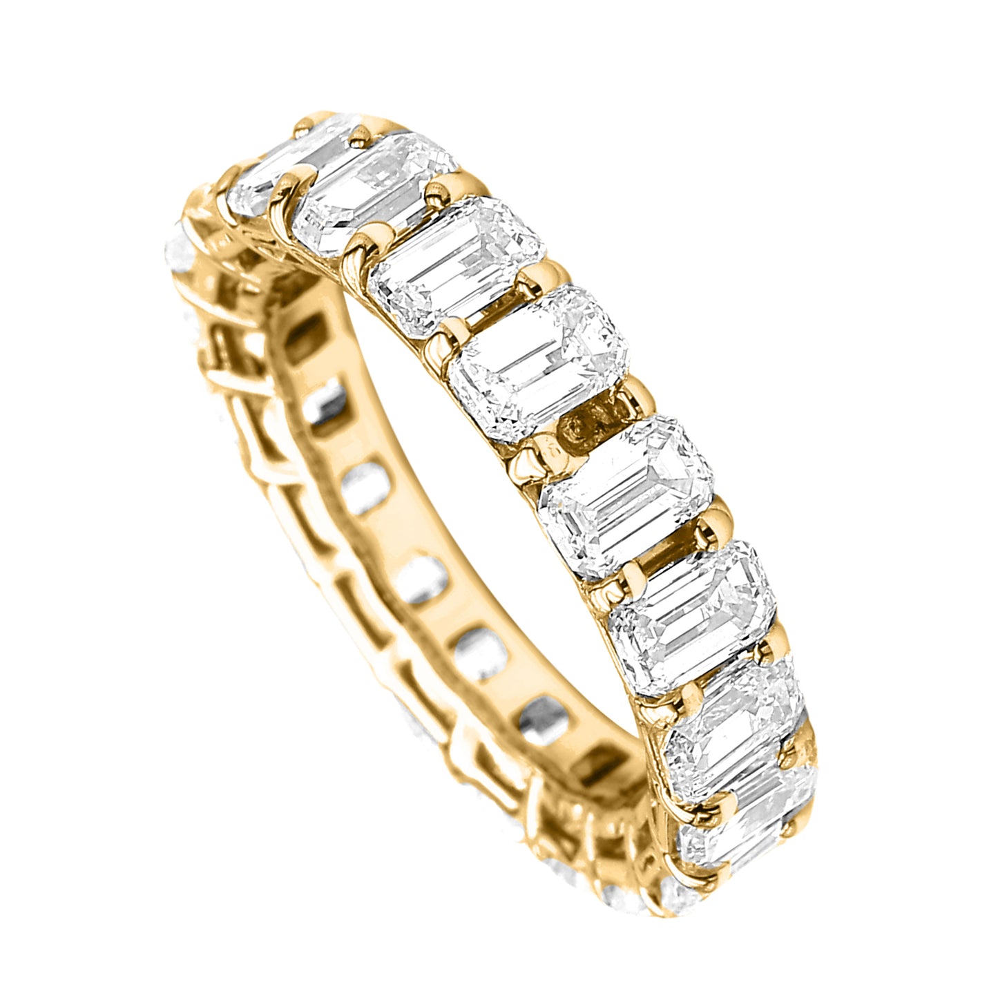 Emerald Eternity Band 14K Rose, White & Yellow Gold - Solitaire Box